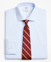 Stretch Regent Fitted Dress Shirt, Non-Iron Twill English Collar Bold Stripe
