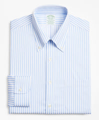 Stretch Milano Slim-Fit Dress Shirt, Non-Iron Twill Button-Down Collar Bold Stripe