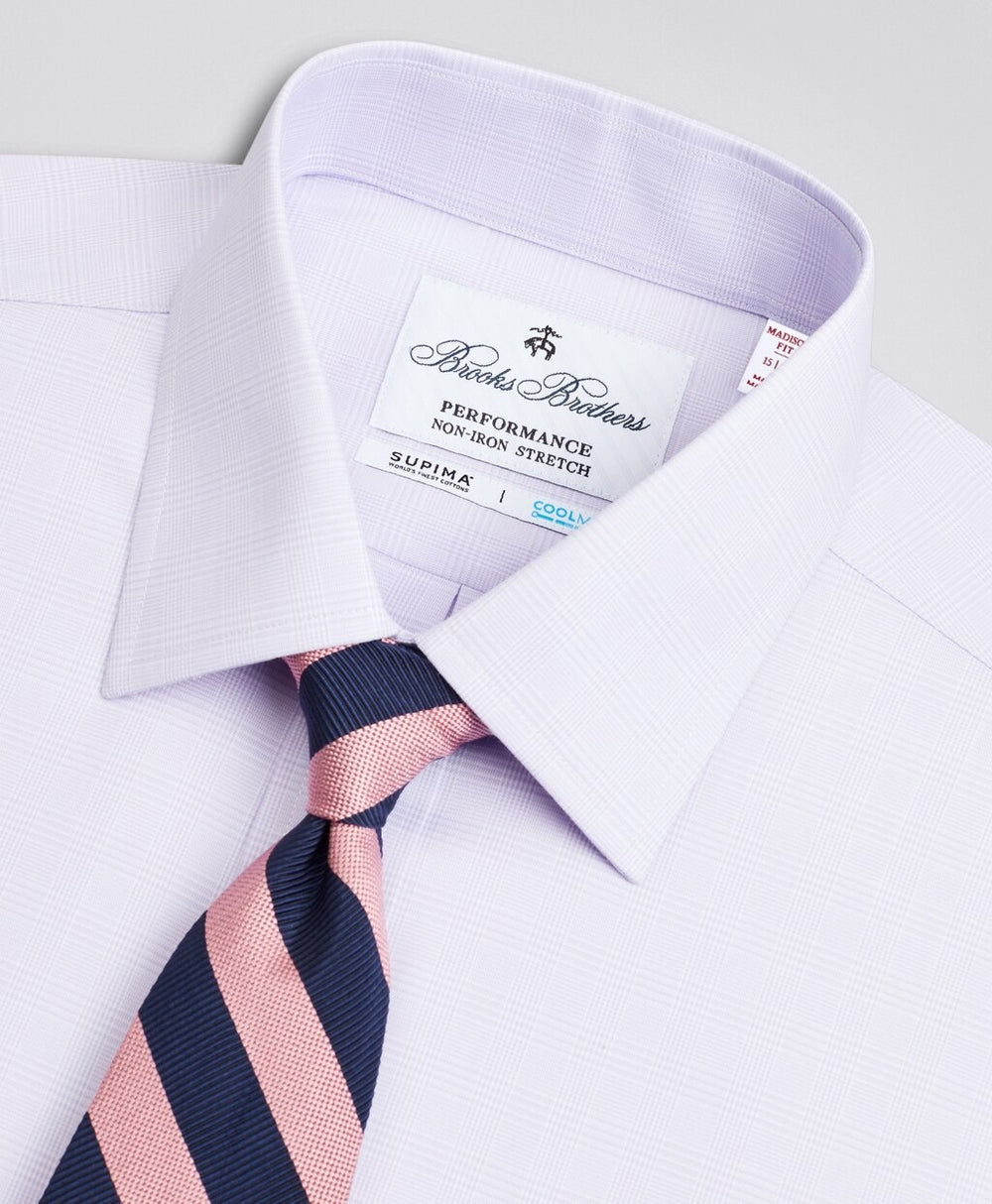 Madison Classic-Fit Dress Shirt, Performance Non-Iron with COOLMAX®, Ainsley Collar Twill  Check