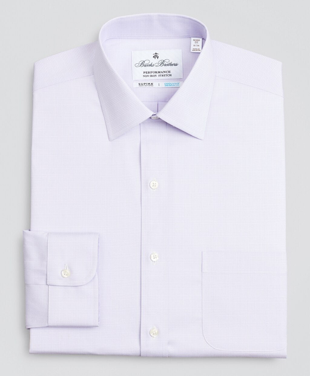 Soho Extra-Slim Fit Dress Shirt, Performance Non-Iron with COOLMAX®, Ainsley Collar Twill Check