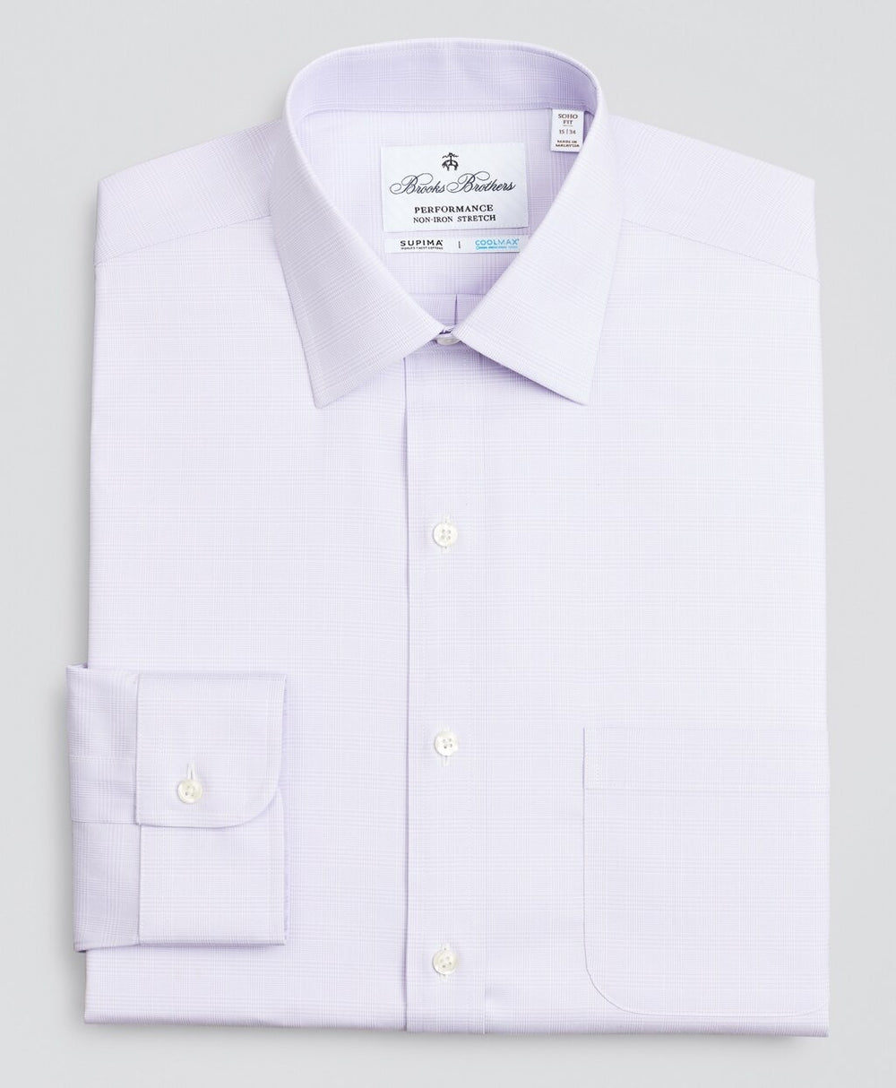 Soho Extra-Slim Fit Dress Shirt, Performance Non-Iron with COOLMAX®, Ainsley Collar Twill Check