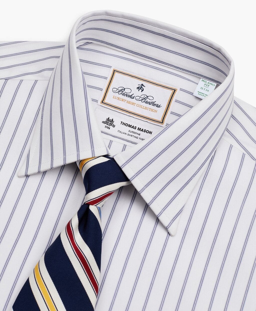 Luxury Collection Milano Slim-Fit Dress Shirt, Franklin Spread Collar Micro-Outline Stripe