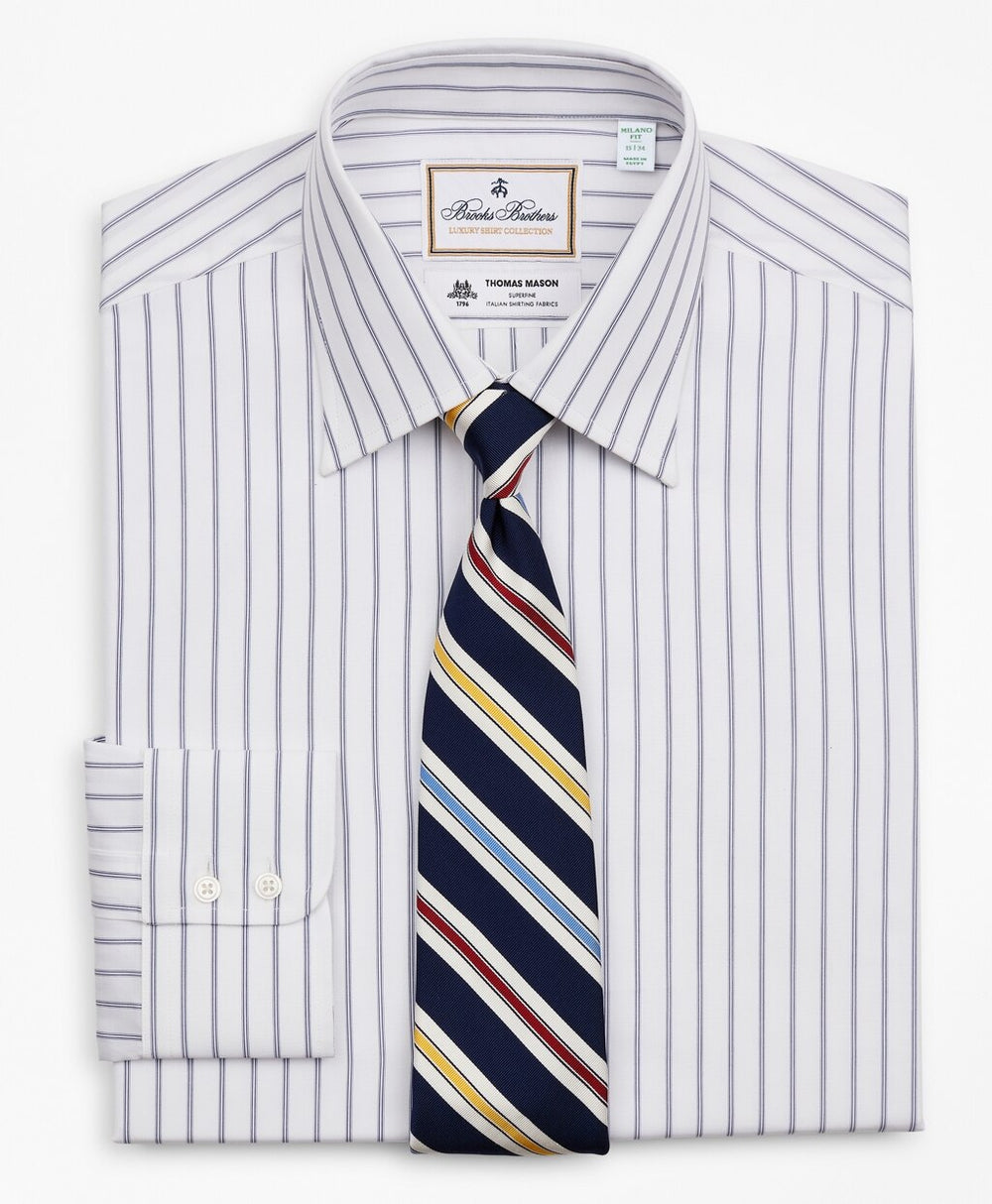 Luxury Collection Milano Slim-Fit Dress Shirt, Franklin Spread Collar Micro-Outline Stripe