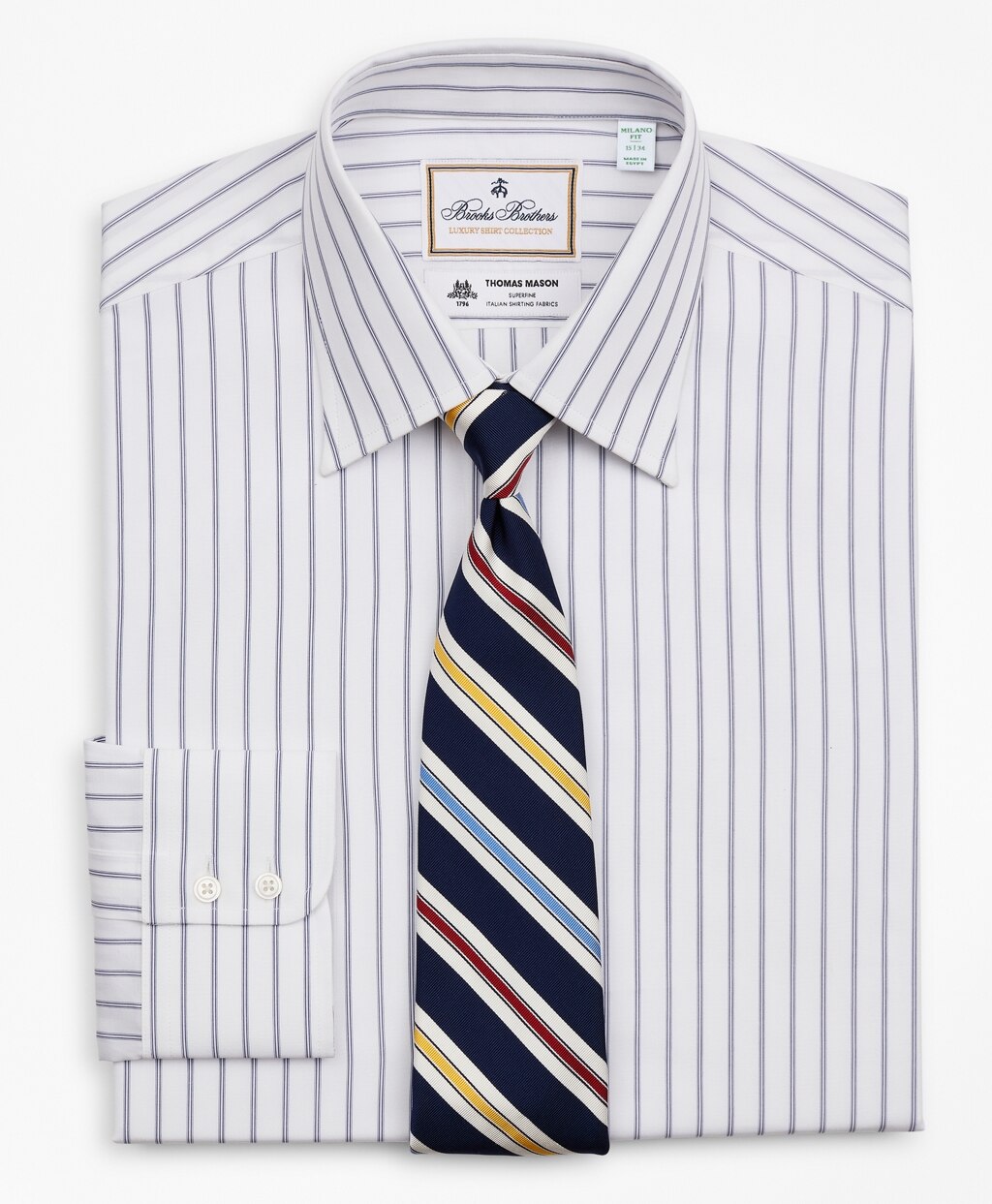 Luxury Collection Milano Slim-Fit Dress Shirt, Franklin Spread Collar Micro-Outline Stripe