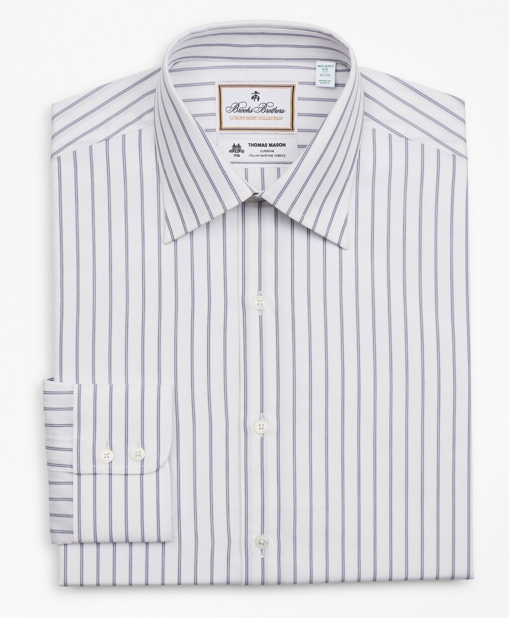 Luxury Collection Milano Slim-Fit Dress Shirt, Franklin Spread Collar Micro-Outline Stripe