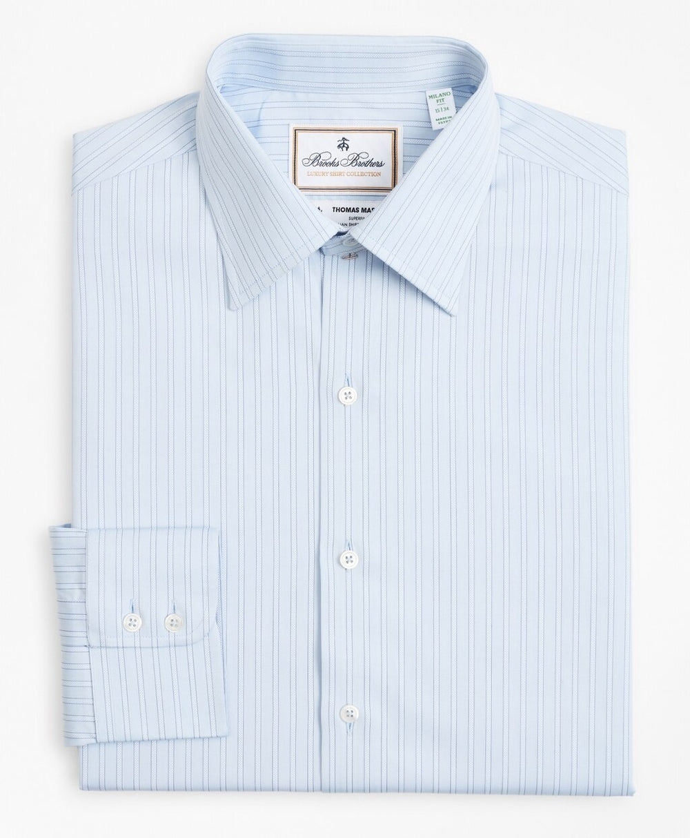 Luxury Collection Milano Slim-Fit Dress Shirt, Franklin Spread Collar Textured Stripe