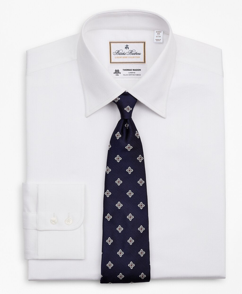 Luxury Collection Soho Extra-Slim-Fit Dress Shirt, Franklin Spread Collar Herringbone