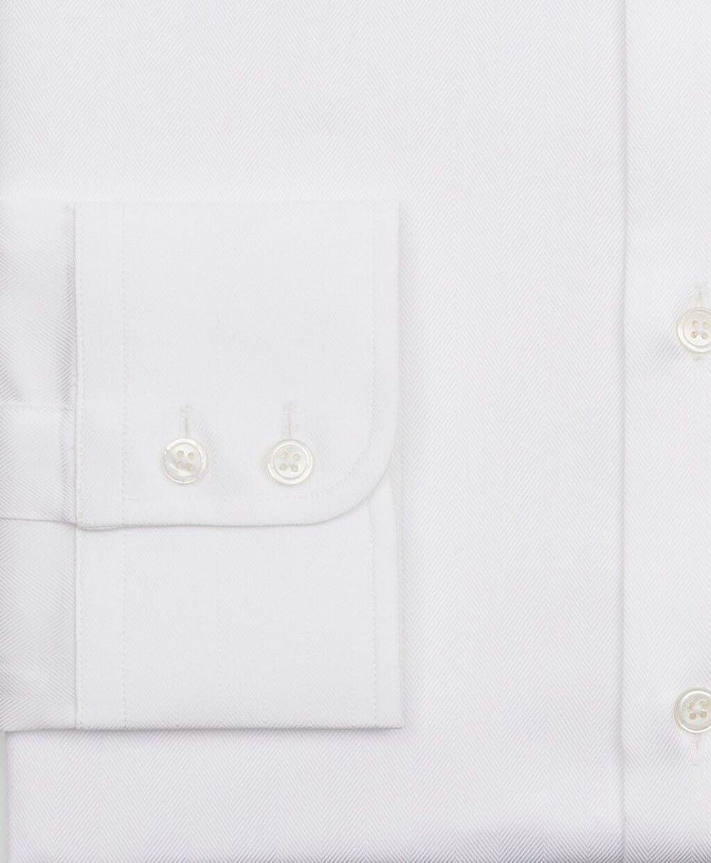 Luxury Collection Regent Fitted Dress Shirt, Franklin Spread Collar Herringbone
