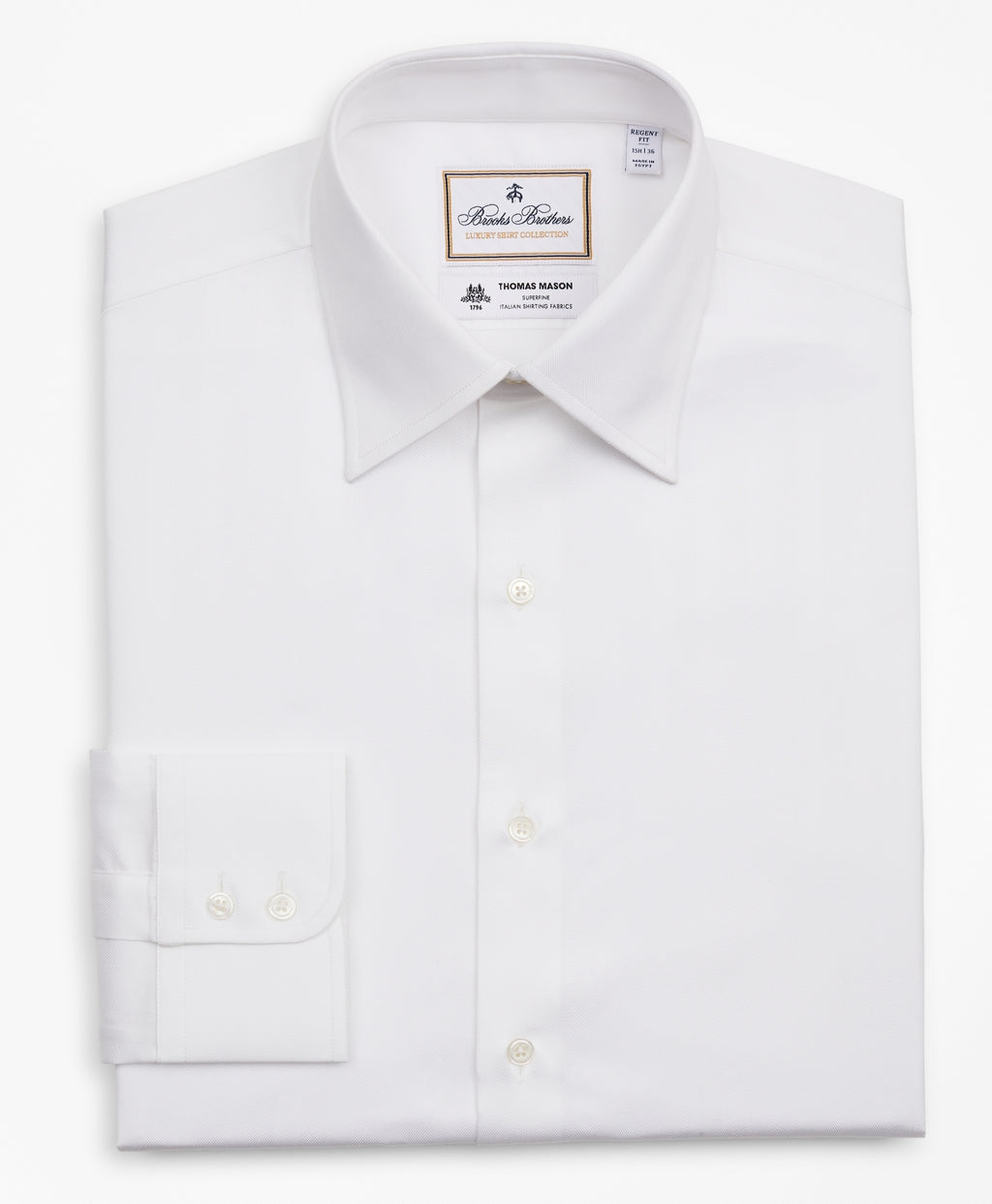 Luxury Collection Regent Fitted Dress Shirt, Franklin Spread Collar Herringbone