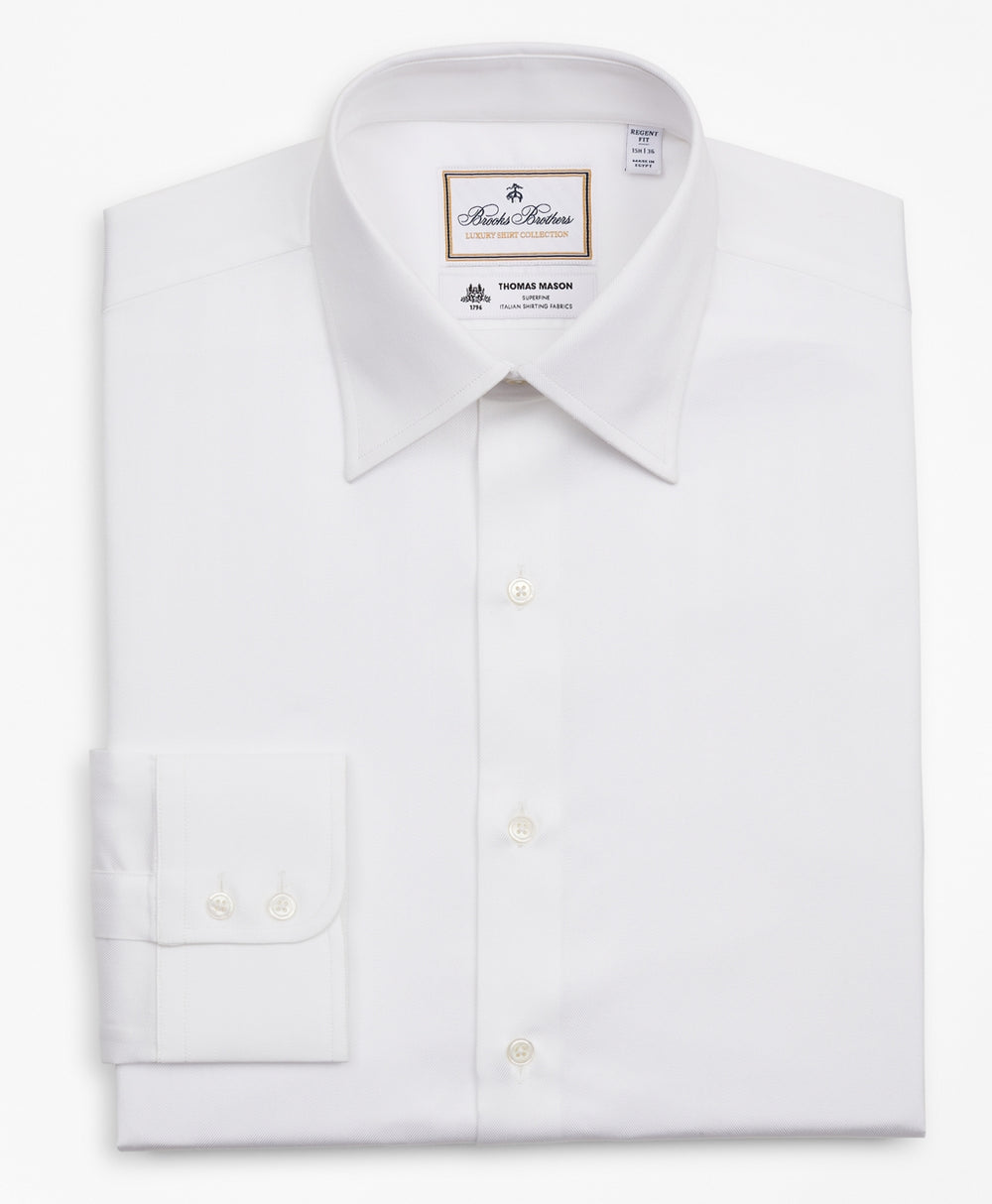 Luxury Collection Regent Fitted Dress Shirt, Franklin Spread Collar Herringbone