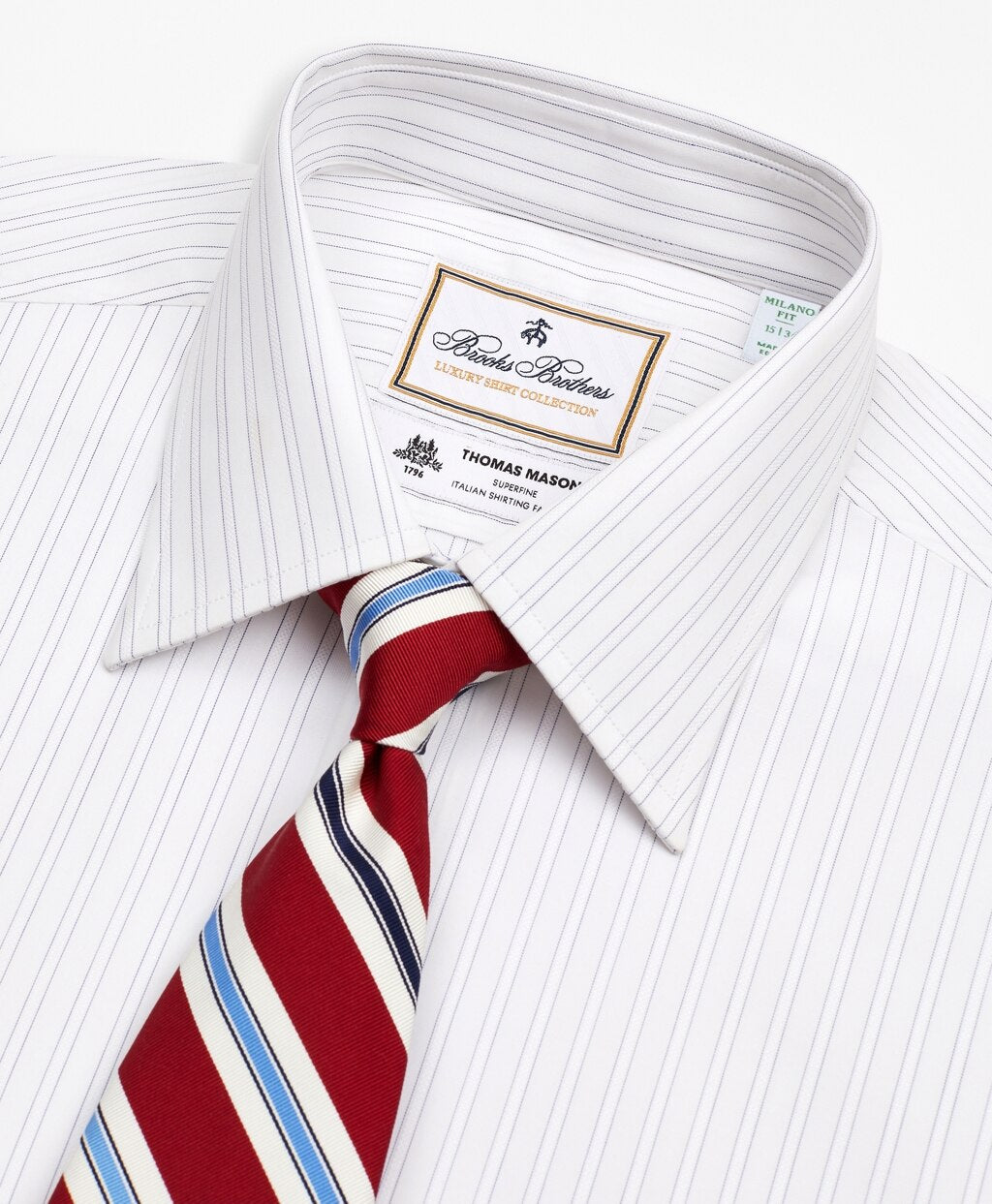 Luxury Collection Milano Slim-Fit Dress Shirt, Franklin Spread Collar Stripe
