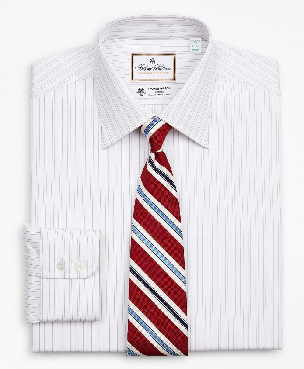 Luxury Collection Milano Slim-Fit Dress Shirt, Franklin Spread Collar Stripe