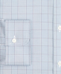 Stretch Regent Fitted Dress Shirt, Non-Iron Pinpoint Button-Down Collar Glen Plaid