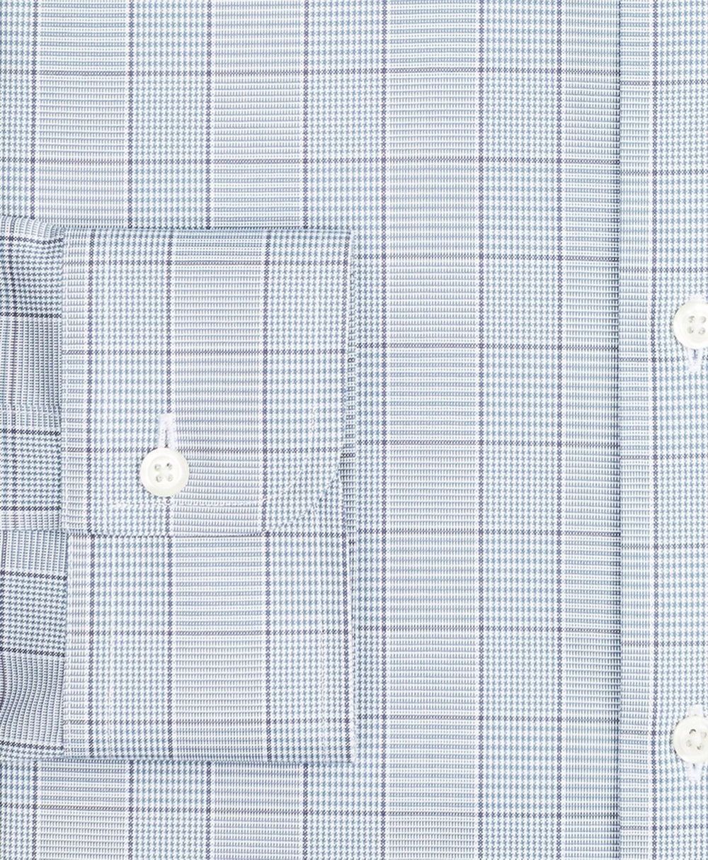 Stretch Soho Extra-Slim-Fit Dress Shirt, Non-Iron Pinpoint Button-Down Collar Glen Plaid