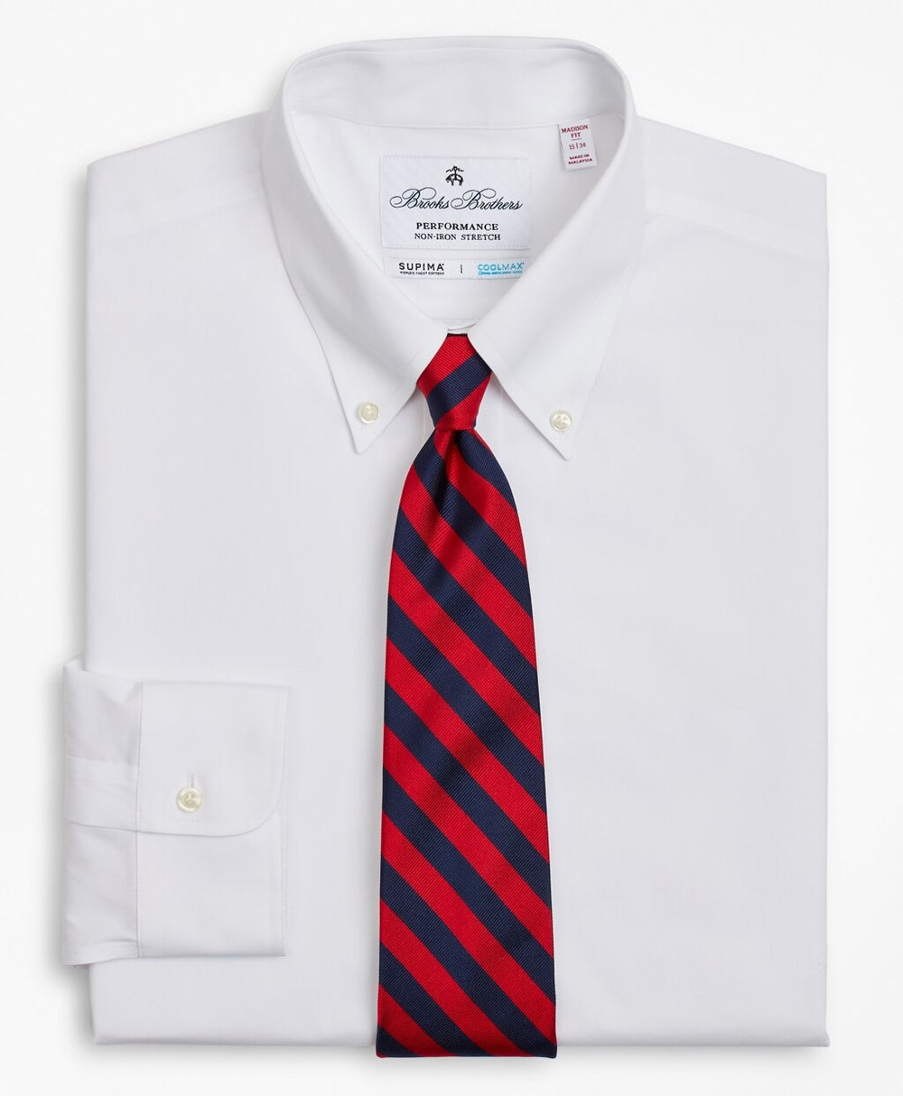 Madison Classic-Fit Dress Shirt, Performance Non-Iron with COOLMAX®, Button-Down Collar Twill