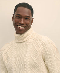Merino Wool Archive Aran Turtleneck Sweater