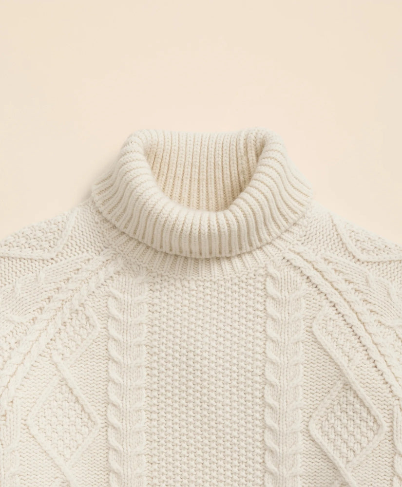 Merino Wool Archive Aran Turtleneck Sweater