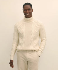 Merino Wool Archive Aran Turtleneck Sweater