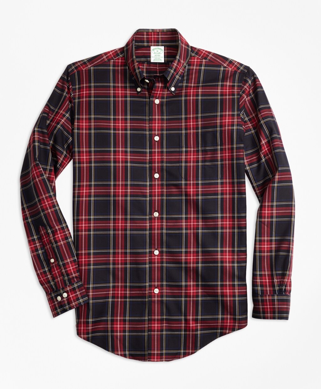 Non-Iron Milano Fit Black Stewart Tartan Sport Shirt