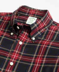 Non-Iron Milano Fit Black Stewart Tartan Sport Shirt
