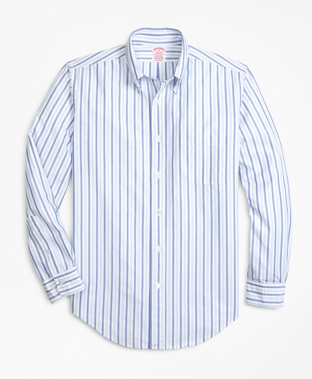 Madison Fit Oxford Alternating Stripe Sport Shirt