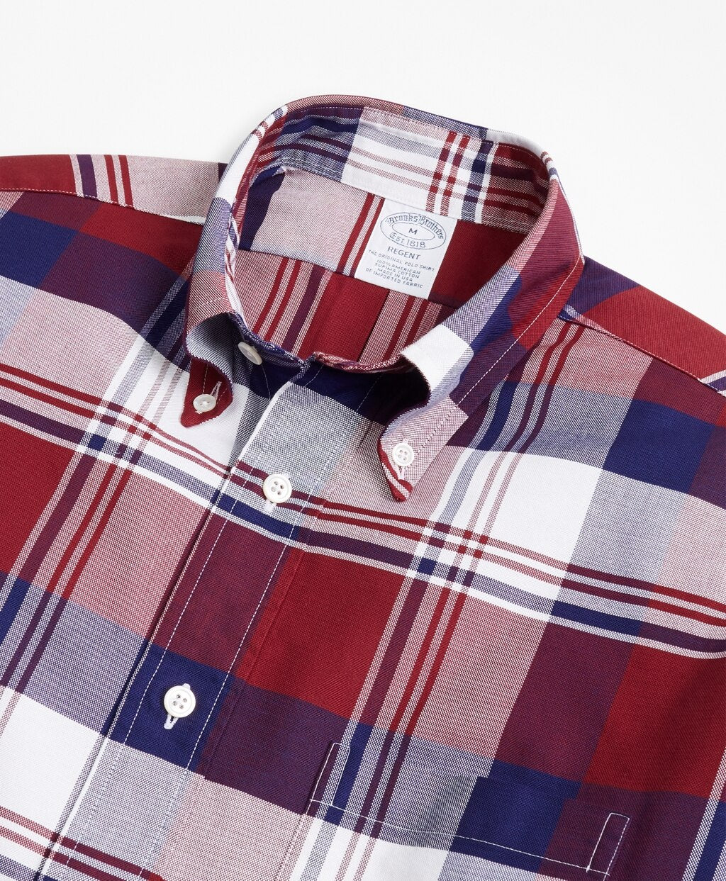 Regent Fit Oxford Large Plaid Sport Shirt
