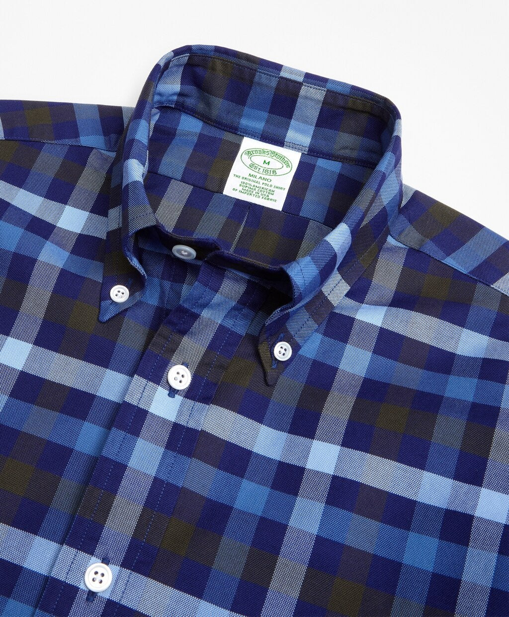 Milano Fit Oxford Two-Color Plaid Sport Shirt