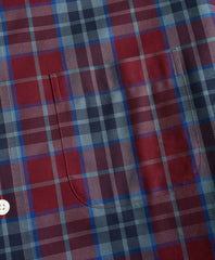 Non-Iron Regent Fit Burgundy Tartan Sport Shirt