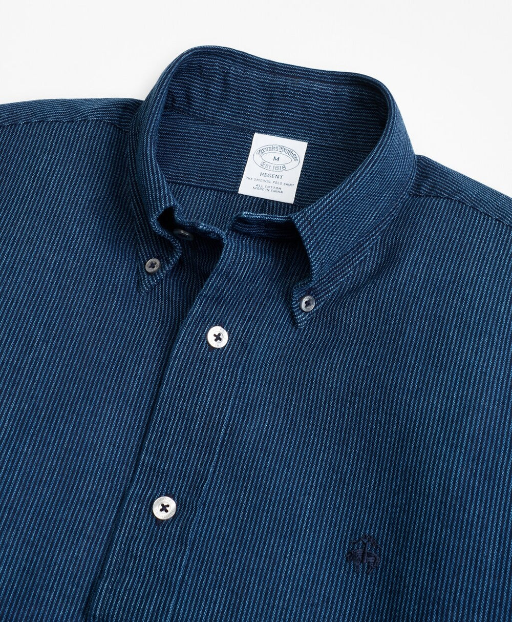 Regent Fit Stripe Indigo Sport Shirt