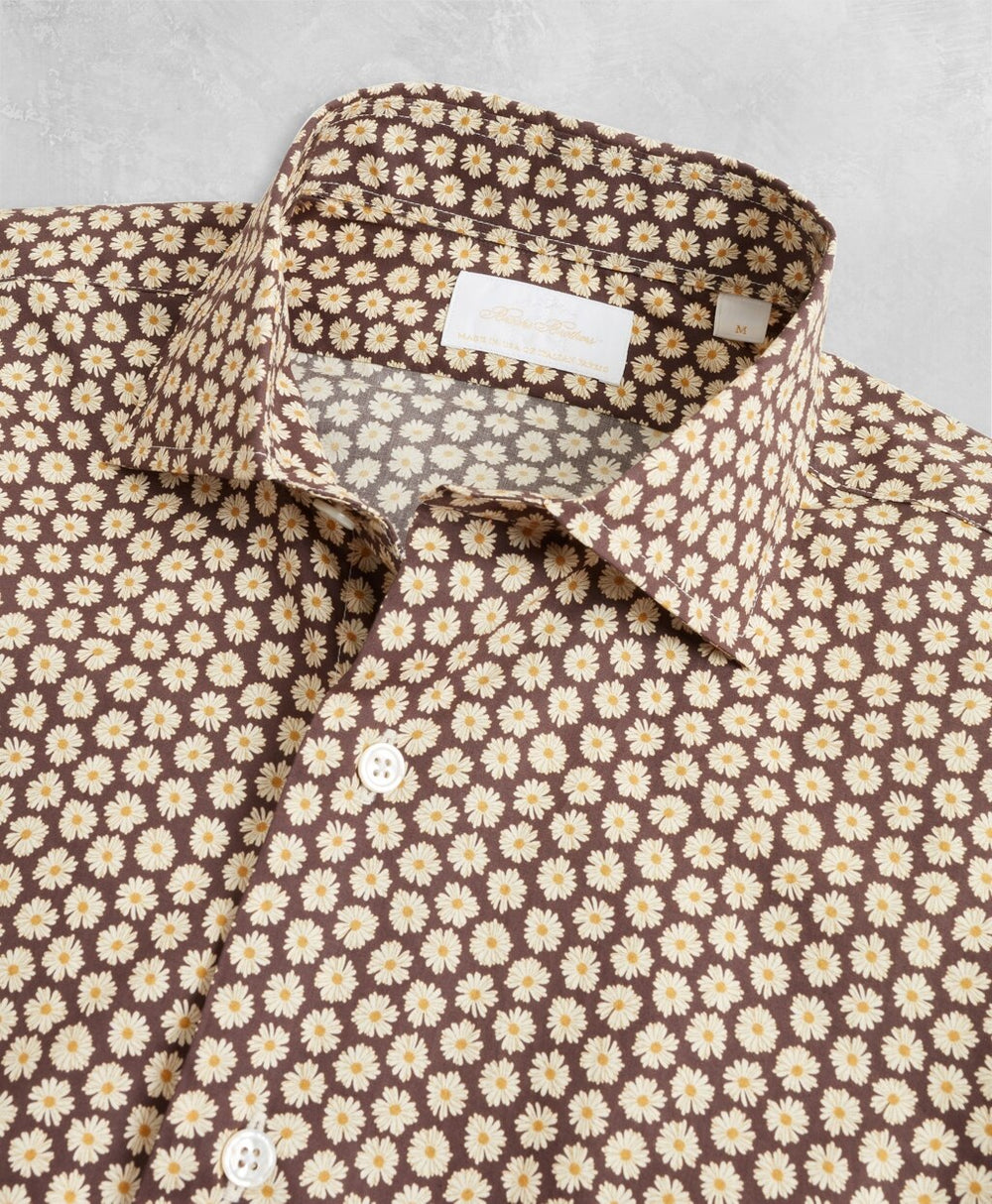 Golden Fleece® Regent Fit Brown Floral Sport Shirt