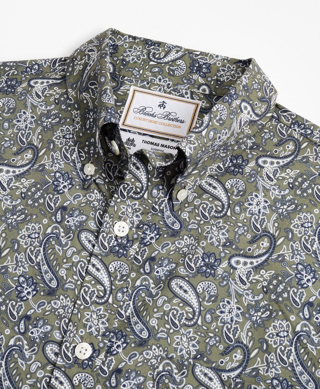 Luxury Collection Milano Slim-Fit Sport Shirt, Button-Down Collar Paisley Print