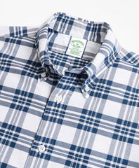 Milano Fit Oxford Blue and White Plaid Sport Shirt