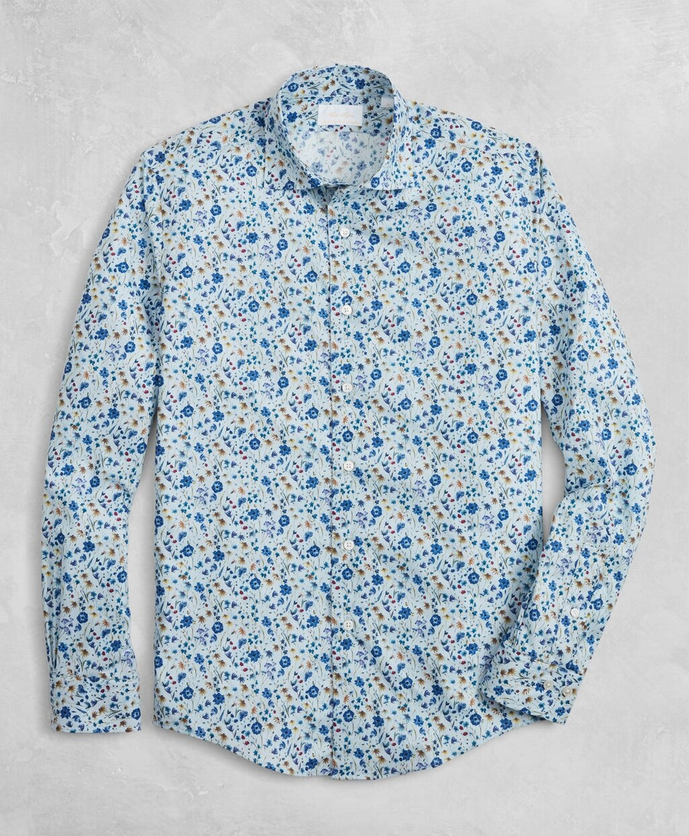 Golden Fleece® Regent Fit Light-Blue Floral Sport Shirt