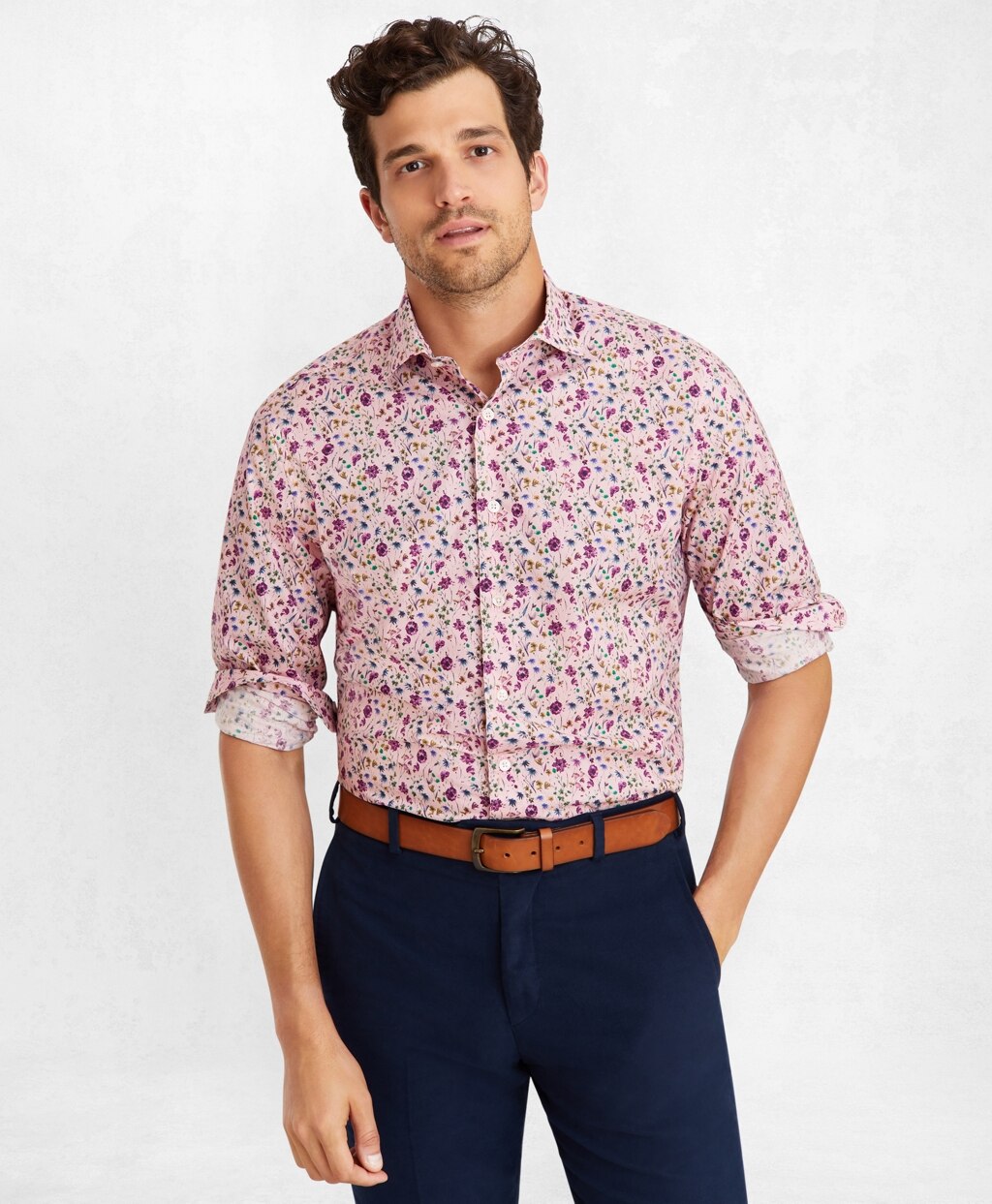 Golden Fleece® Regent Fit Pink Floral Sport Shirt