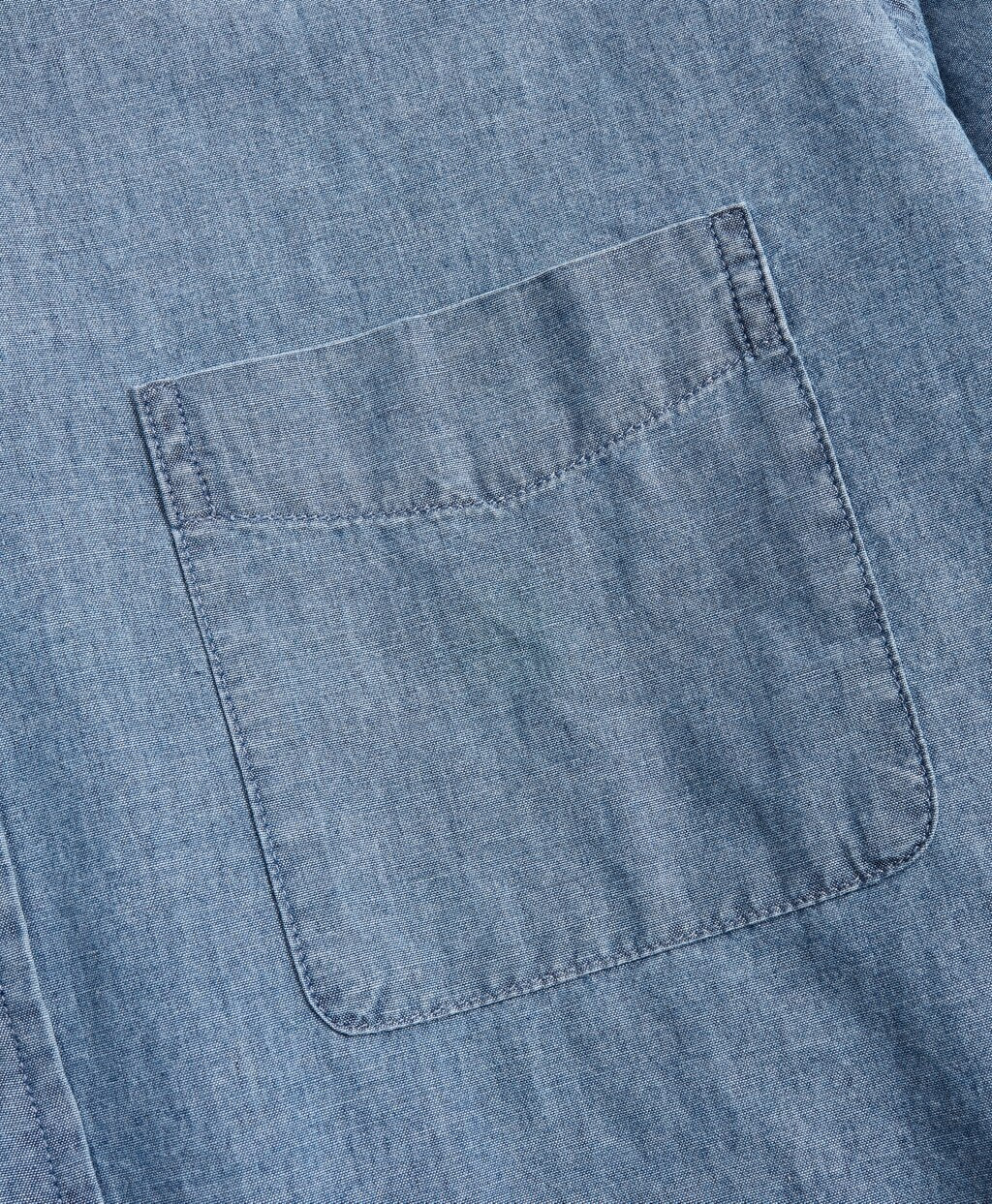 Milano Slim-Fit Sport Shirt, Indigo Chambray
