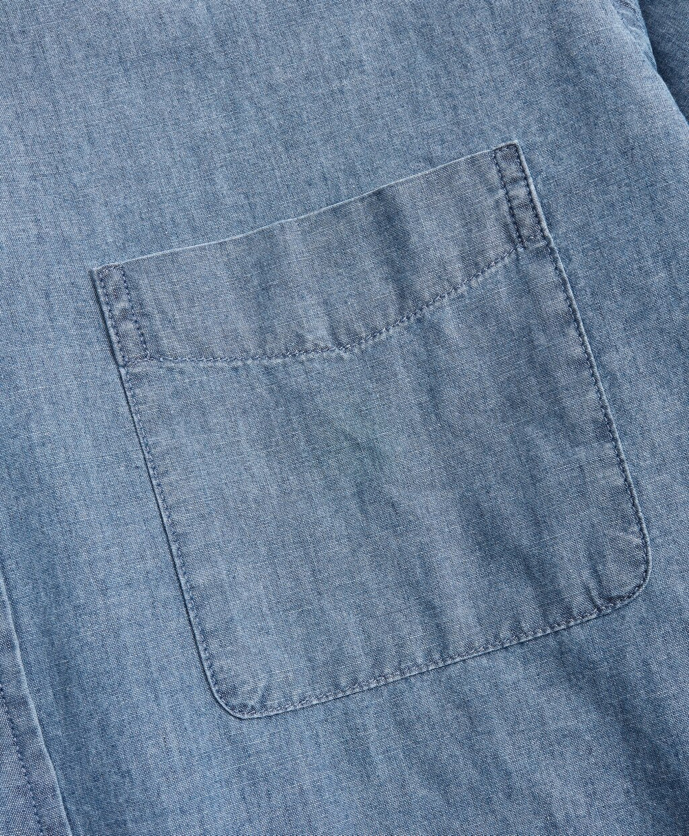 Regent Fitted Sport Shirt, Indigo Chambray