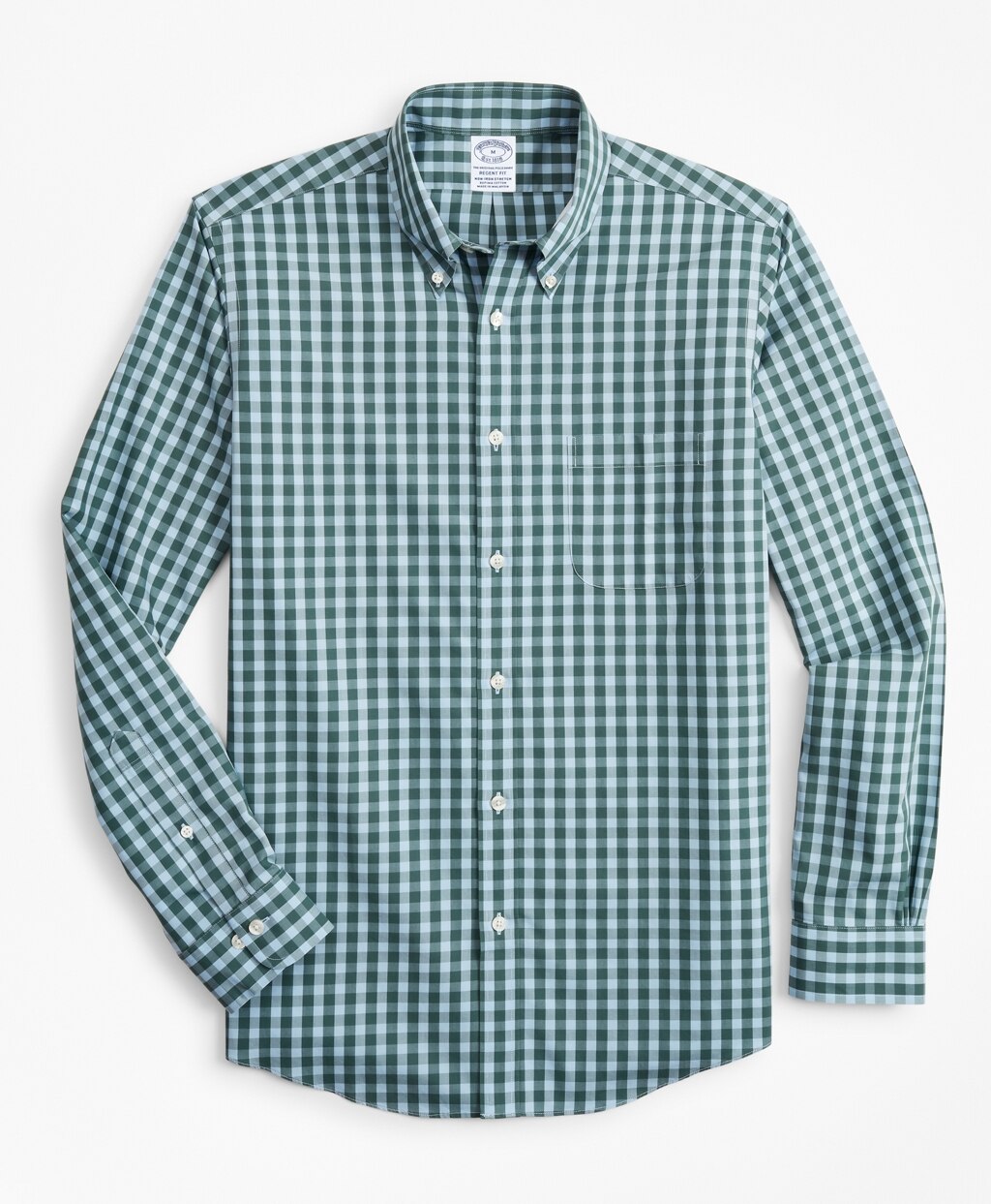 Stretch Regent Fitted Sport Shirt, Non-Iron Gingham