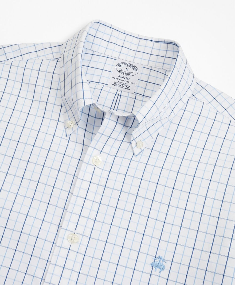 Stretch Regent Fitted Sport Shirt, Non-Iron Windowpane