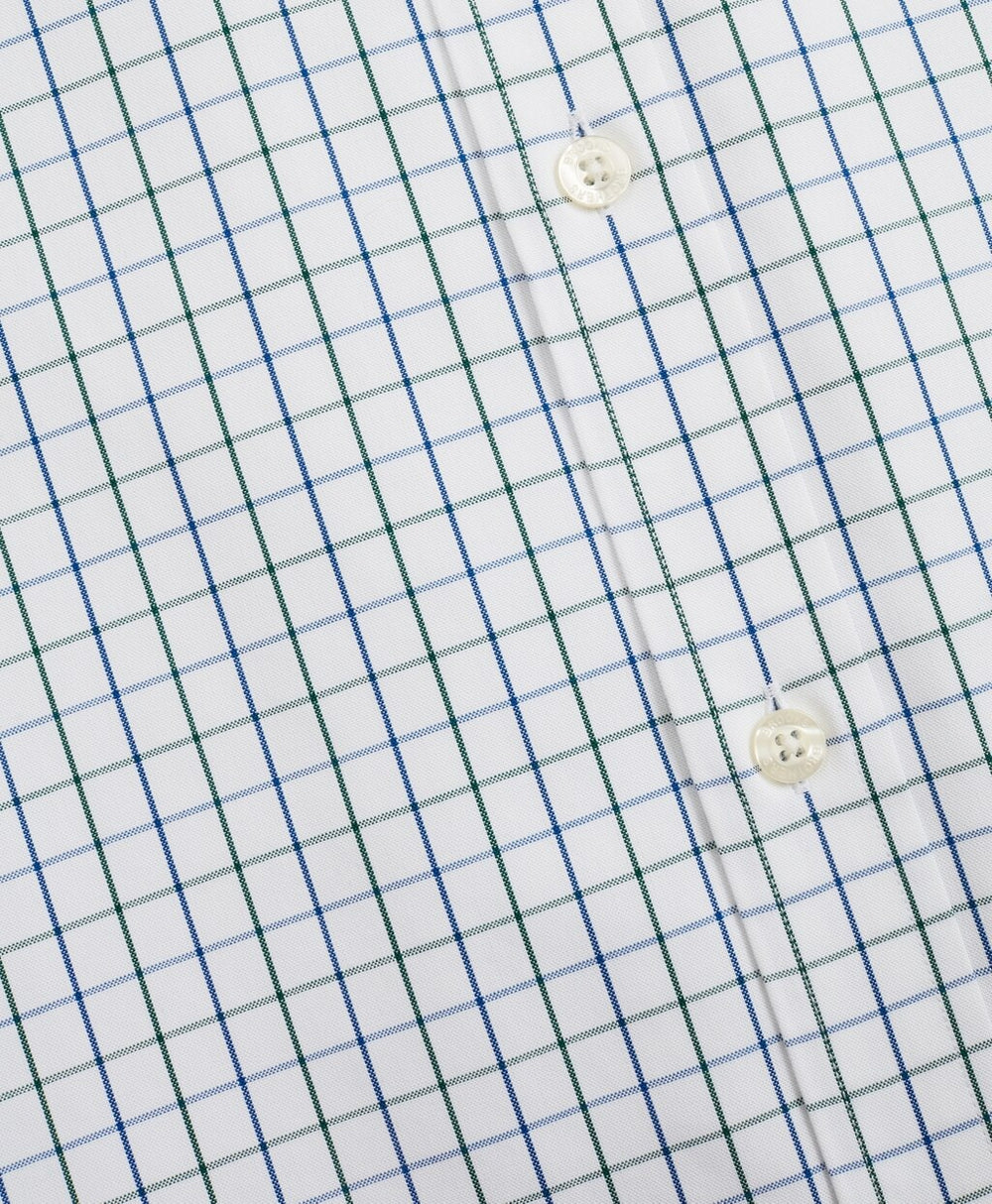 Stretch Milano Slim-Fit Sport Shirt, Non-Iron Windowpane