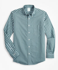 Stretch Milano Slim-Fit Sport Shirt, Non-Iron Gingham