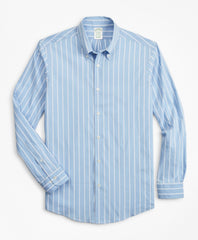 Milano Slim-Fit Sport Shirt, Performance Series with COOLMAX®, Ground Stripe