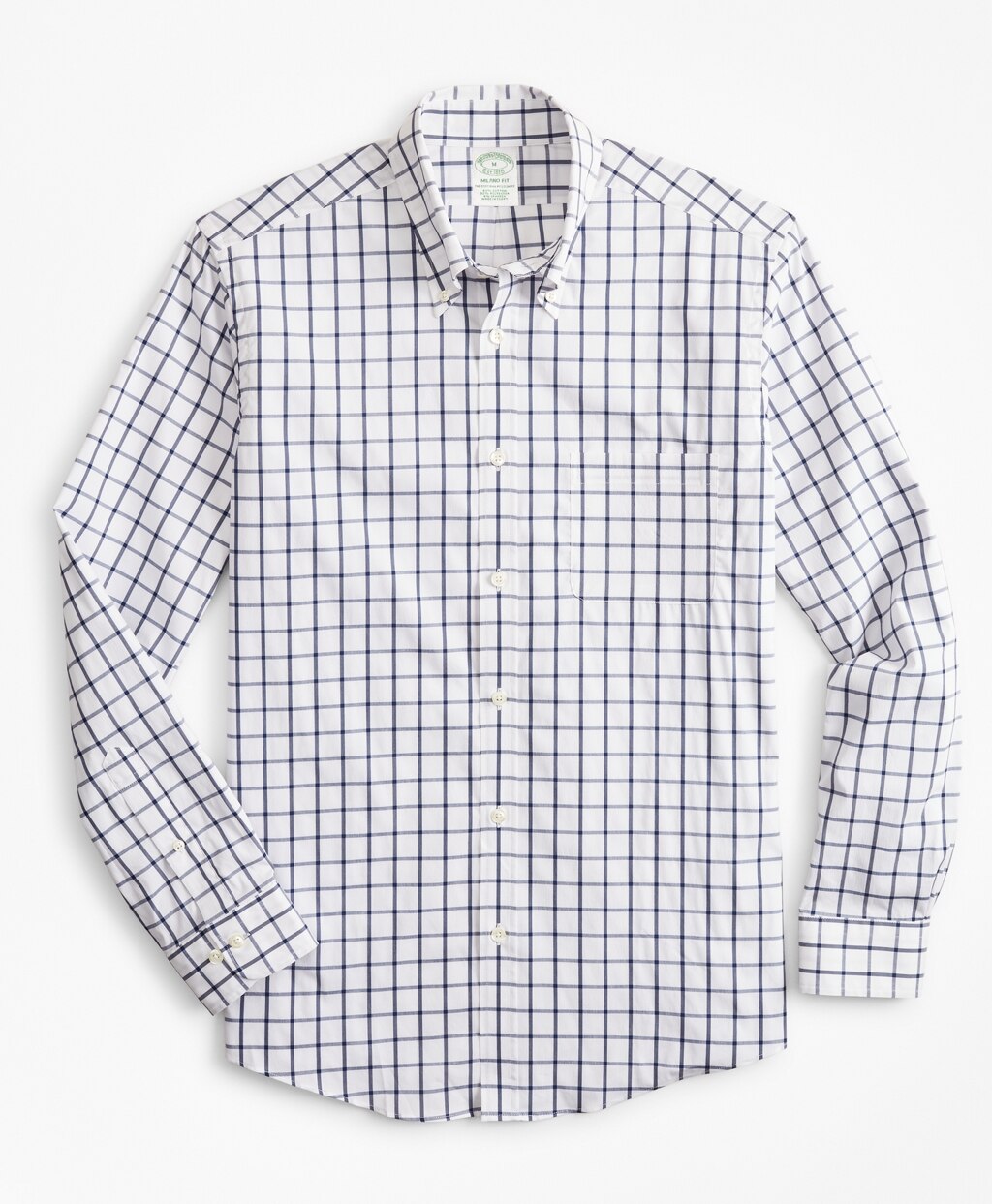 Milano Slim-Fit Sport Shirt, Performance Series with COOLMAX®, Windowpane
