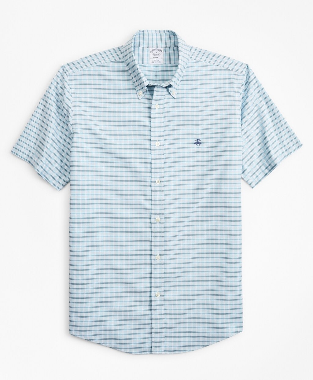 Stretch Regent Fitted Sport Shirt, Non-Iron Short-Sleeve Check
