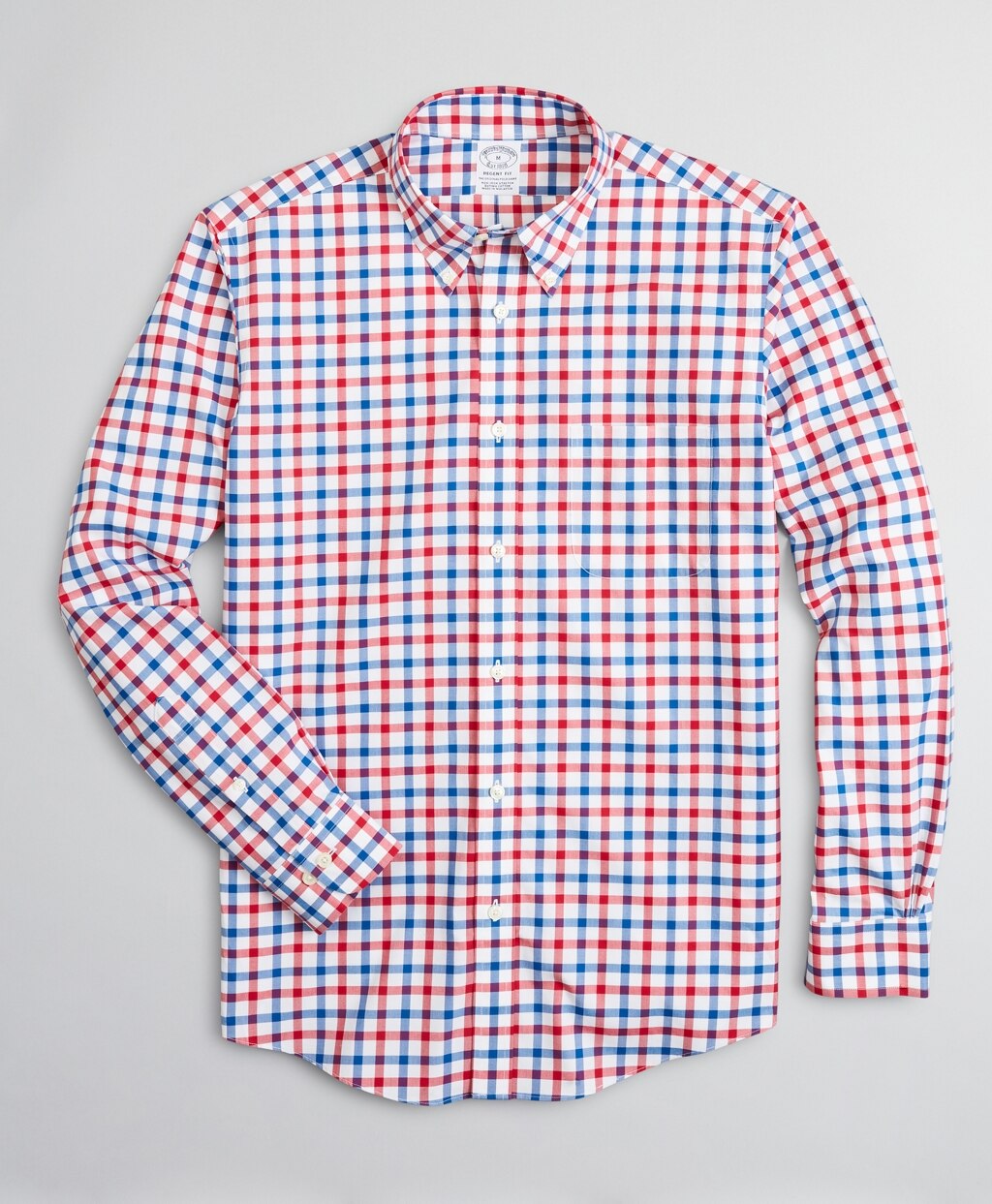 Stretch Regent Fitted Sport Shirt, Non-Iron Large Windowpane