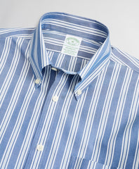 Stretch Milano Slim-Fit Sport Shirt, Non-Iron Awning Stripe