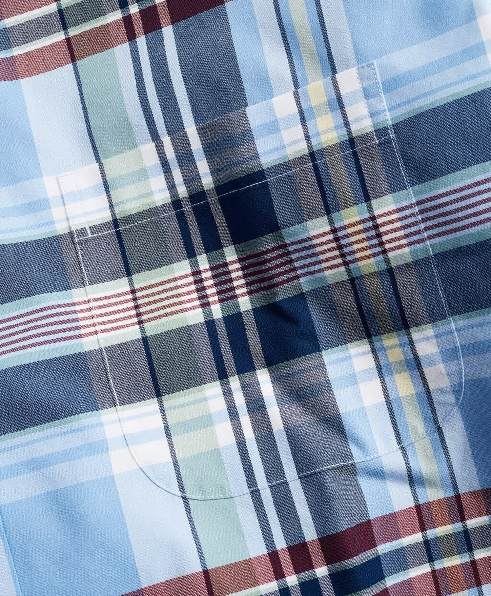 Stretch Milano Slim-Fit Sport Shirt, Non-Iron Multi-Plaid
