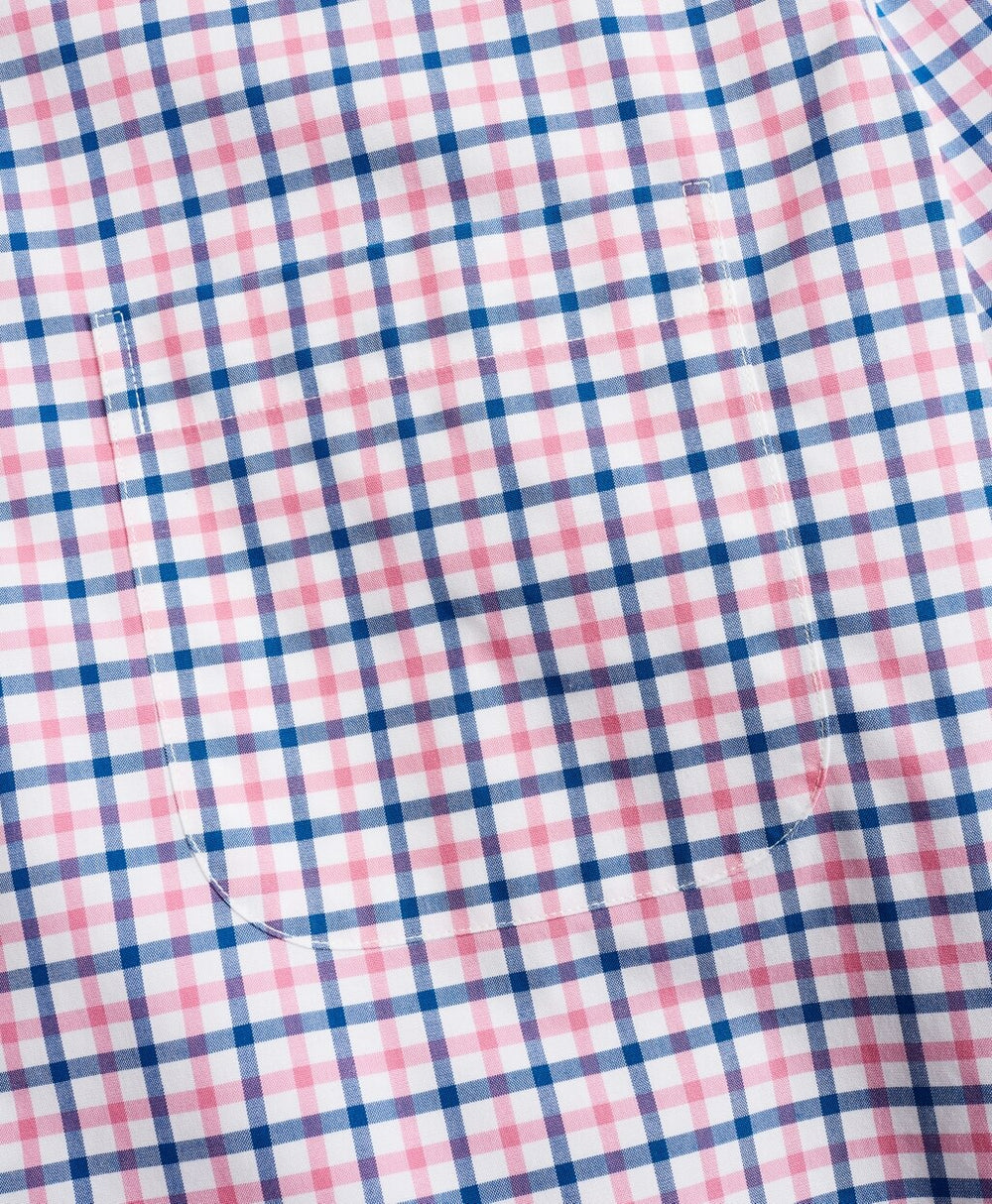 Stretch Milano Slim-Fit Sport Shirt, Non-Iron Windowpane