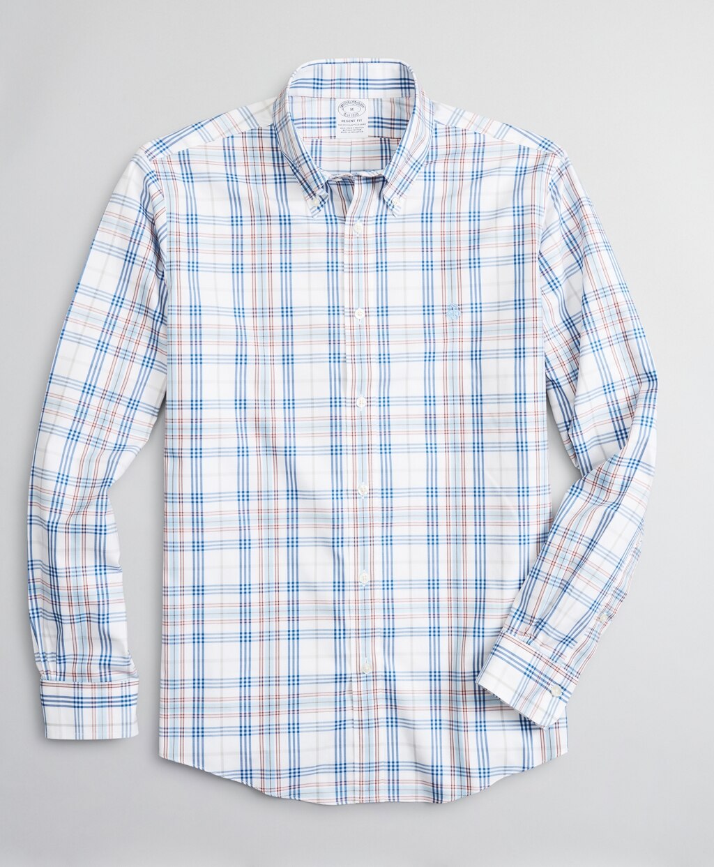 Stretch Regent Fitted Sport Shirt, Non-Iron Multi-Plaid