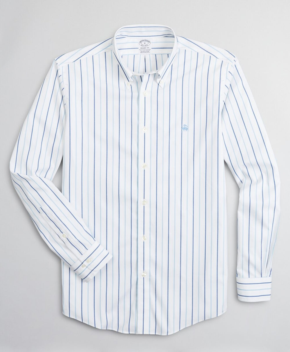 Stretch Regent Fitted Sport Shirt, Non-Iron Stripe