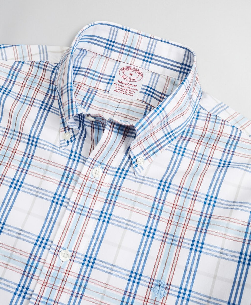 Stretch Madison Classic-Fit Sport Shirt, Non-Iron Multi-Plaid